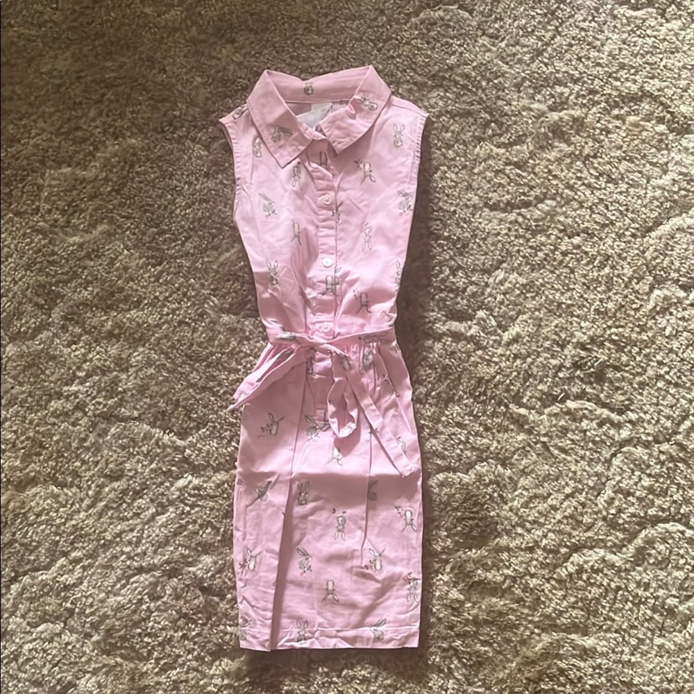 Carter's Pink Sleeveless Dress with Bow Print